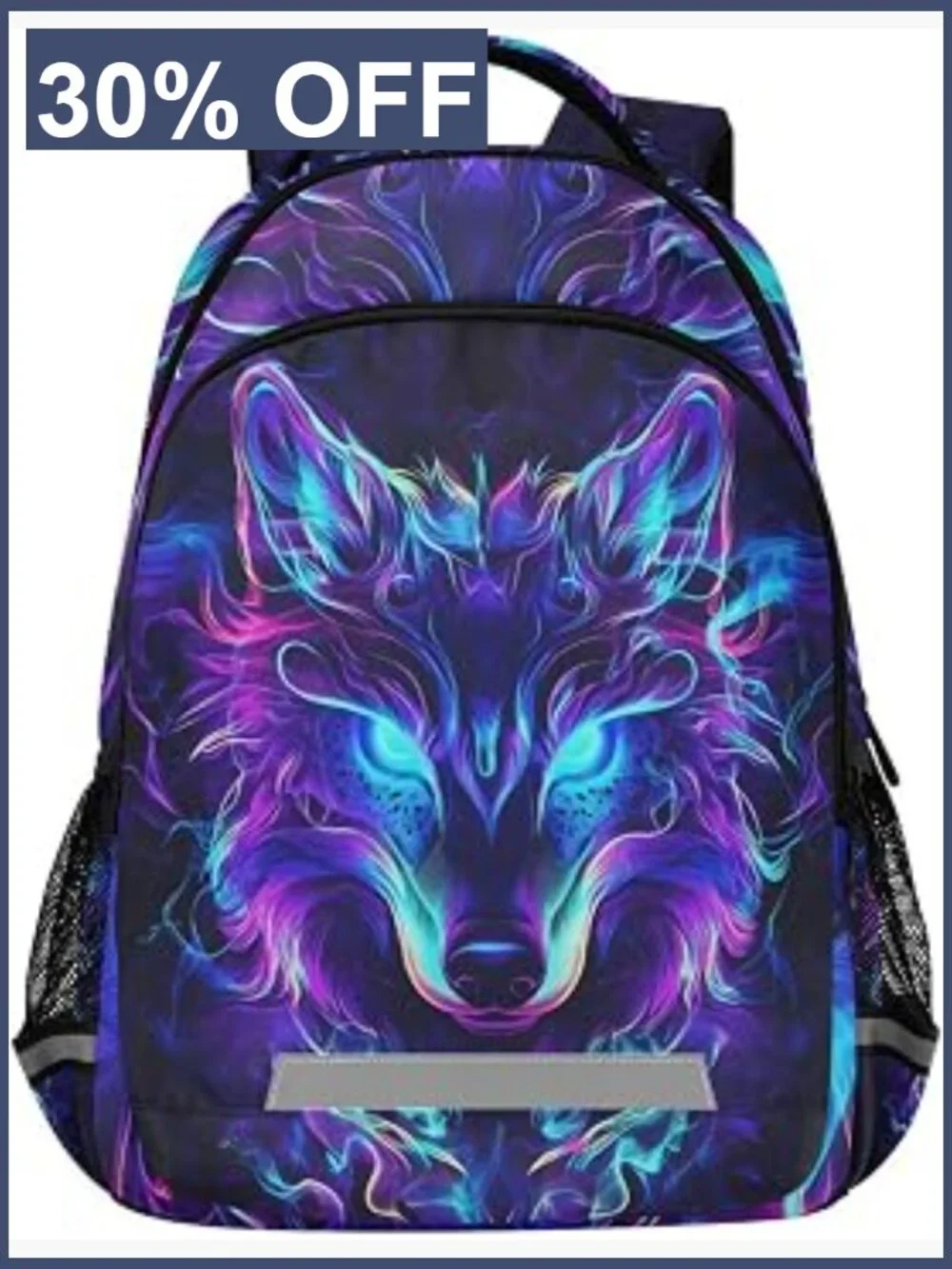 Wolf Backpack for Kids School Bag Boys Girls Travel Rucksack Bookbag Polyester